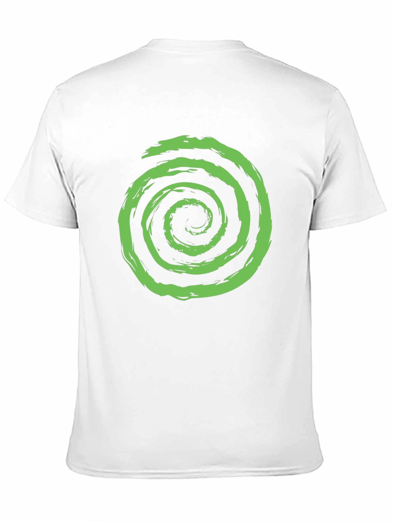 Green Spiral Graphic Black T-Shirt