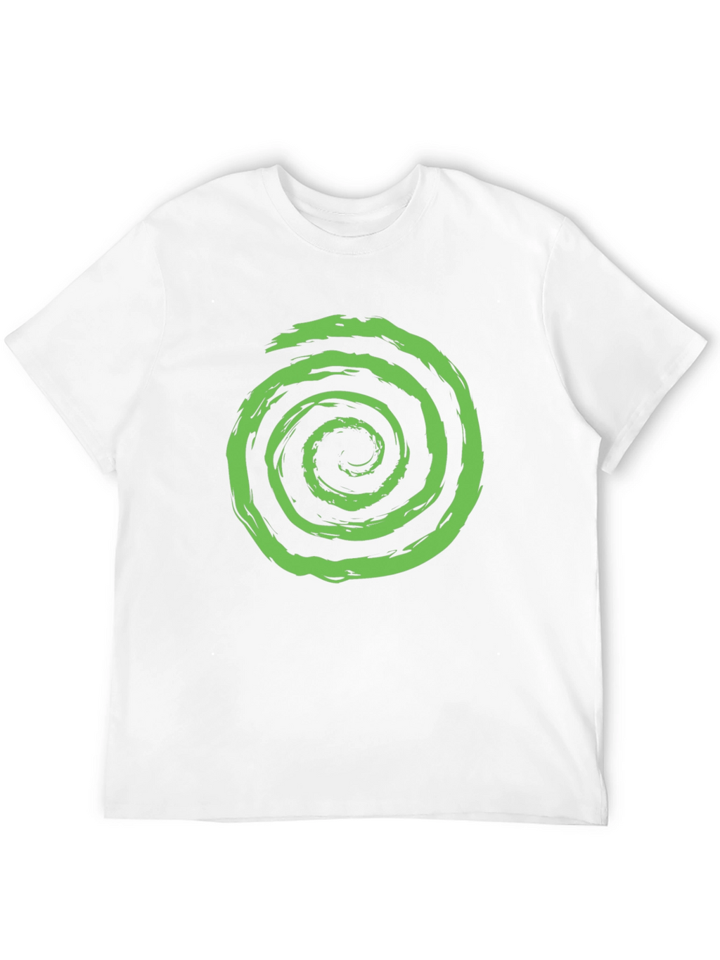 Green Spiral Graphic Black T-Shirt