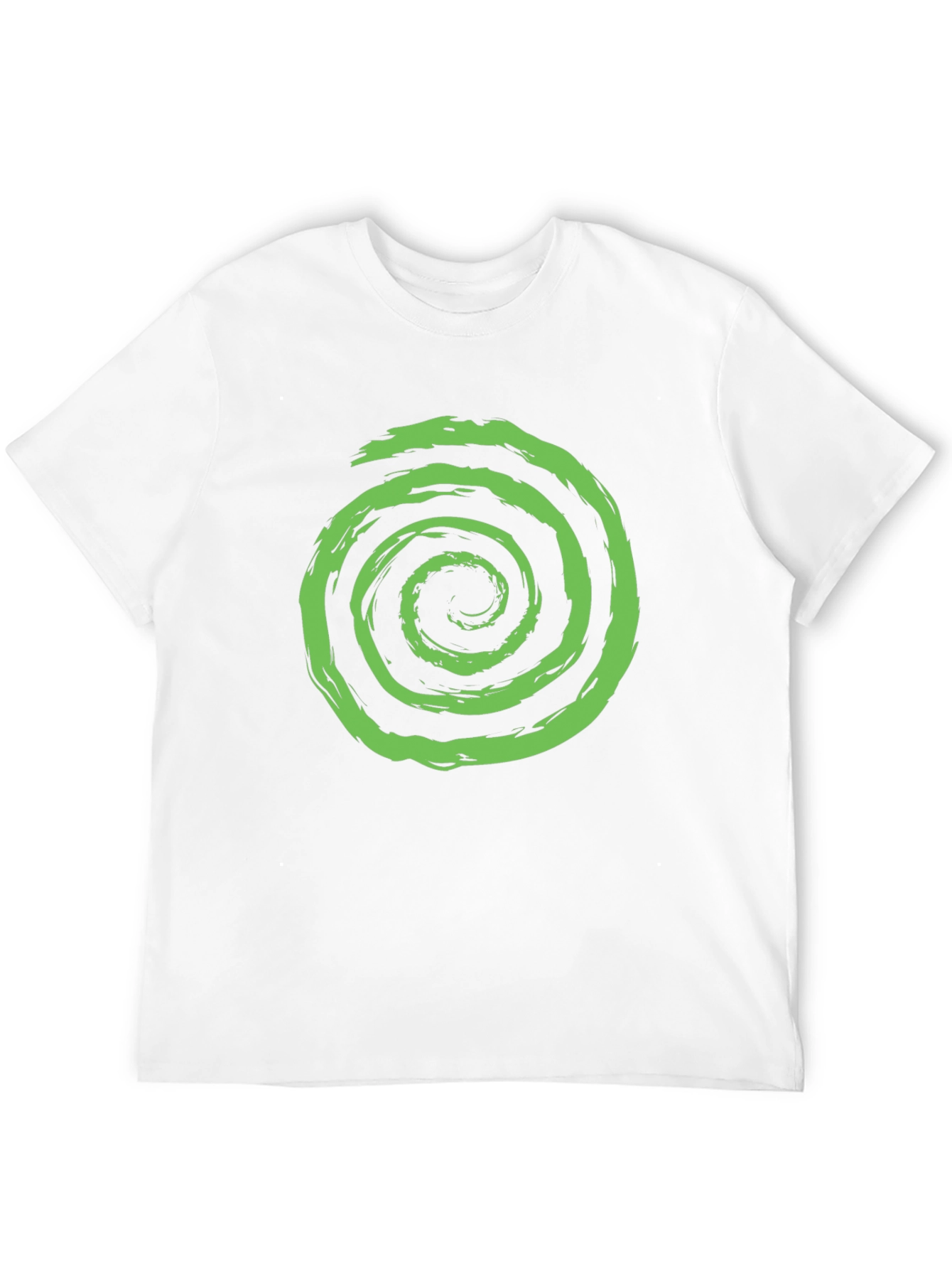 Green Spiral Graphic Black T-Shirt