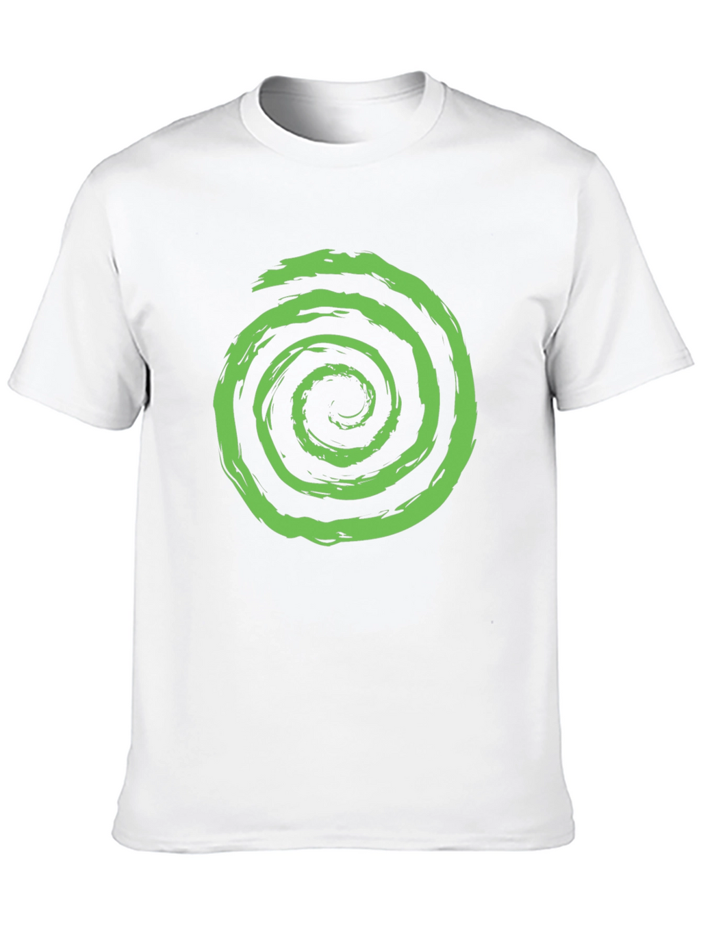 Green Spiral Graphic Black T-Shirt