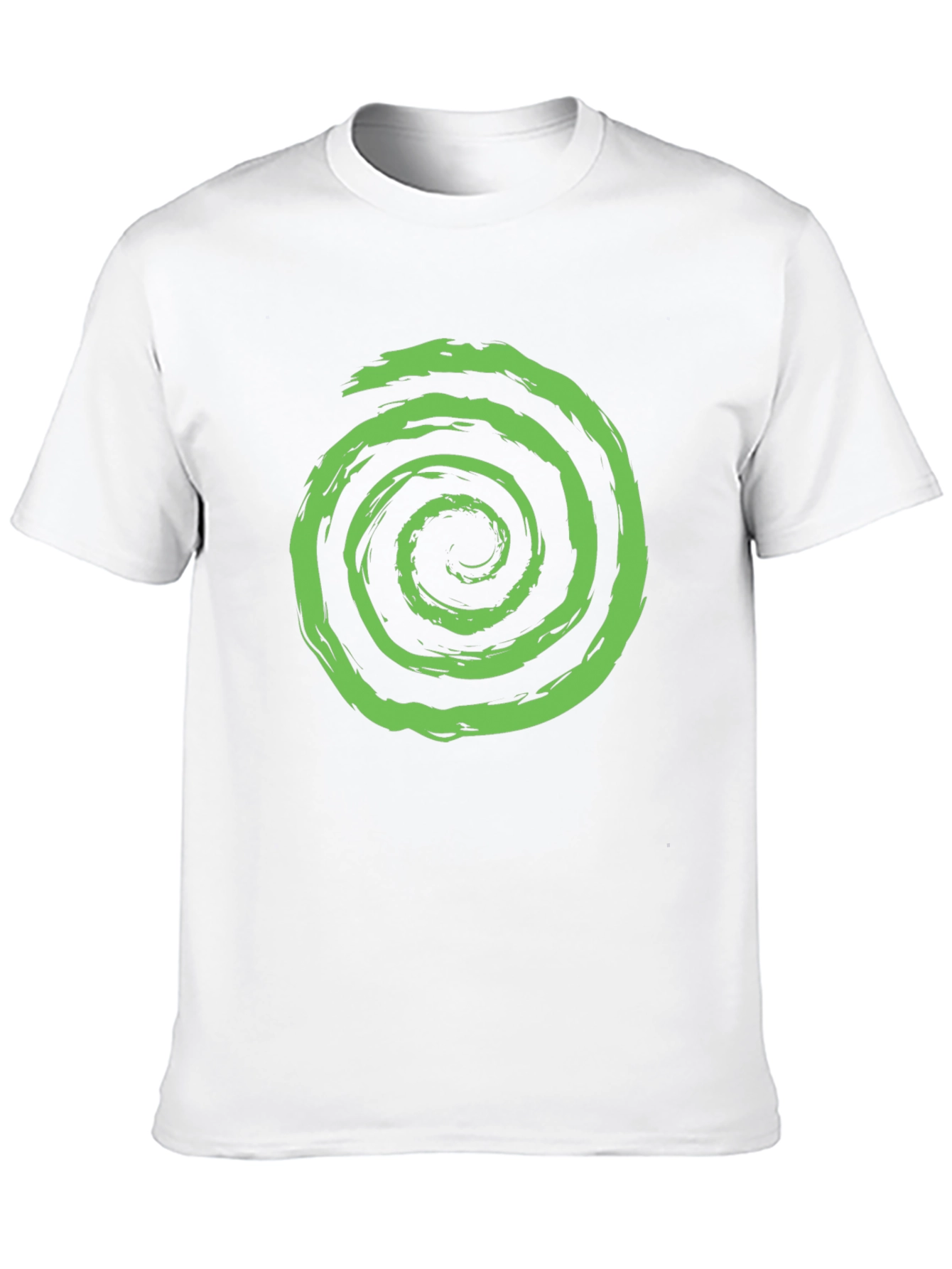 Green Spiral Graphic Black T-Shirt