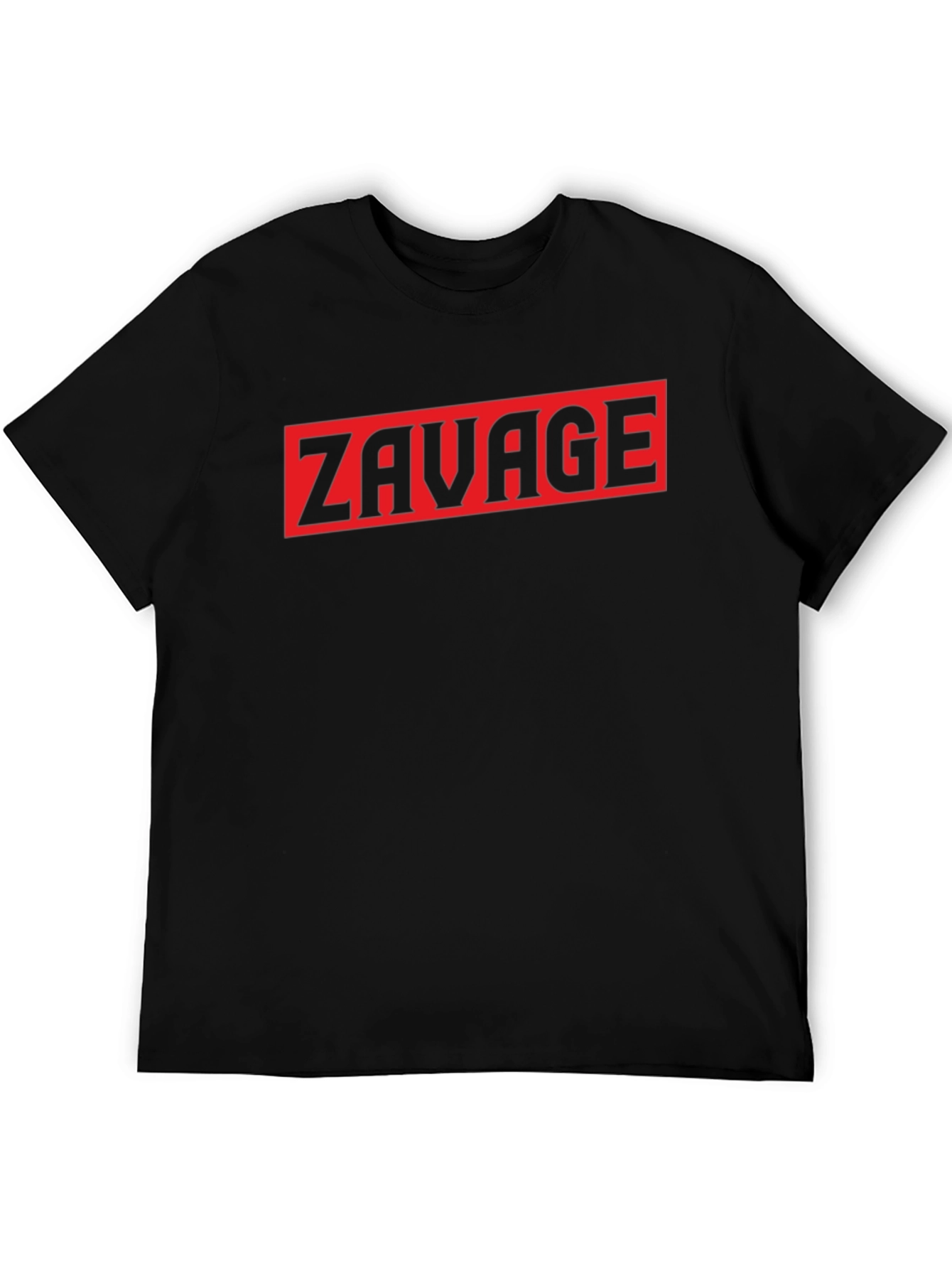 Zavage Graphic Tee - Bold Red Print on Black