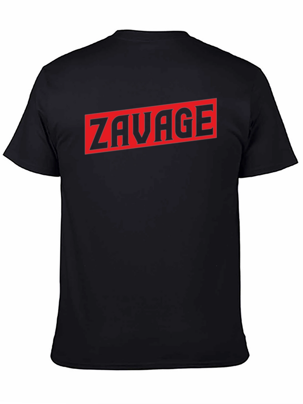 Zavage Graphic Tee - Bold Red Print on Black