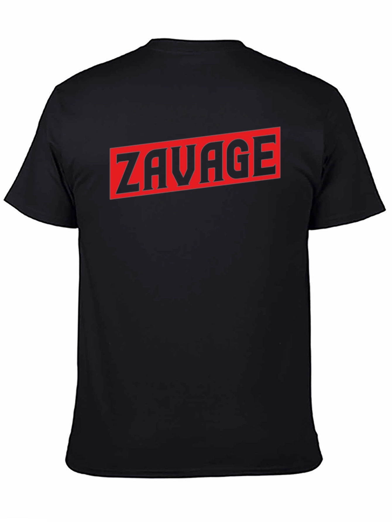 Zavage Graphic Tee - Bold Red Print on Black