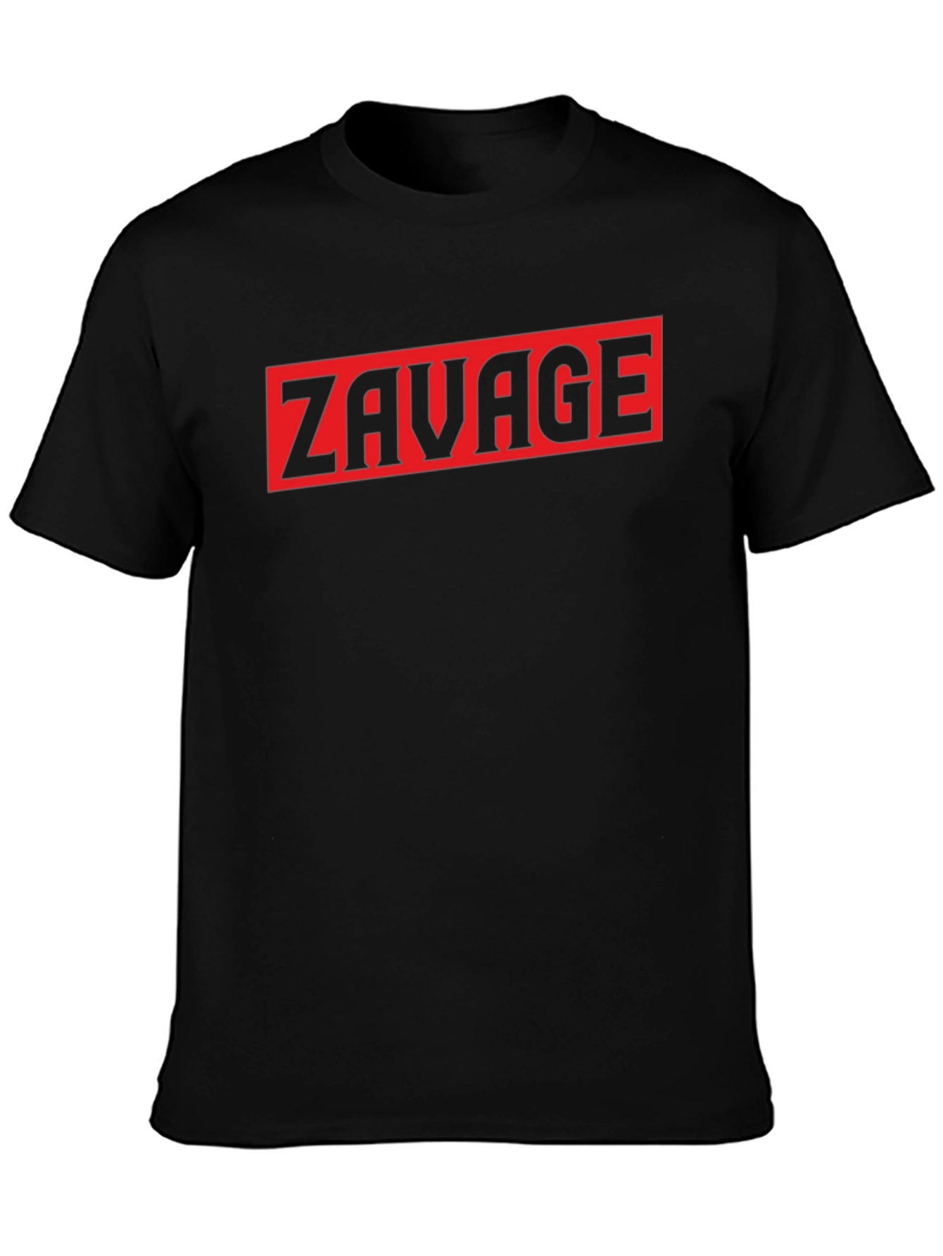 Zavage Graphic Tee - Bold Red Print on Black