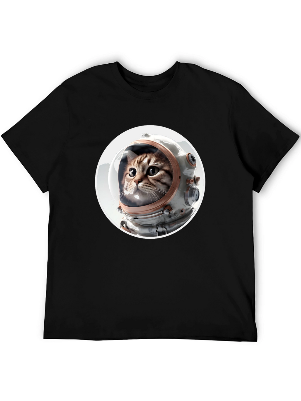 Astronaut Cat Graphic Tee - Unisex Black T-Shirt
