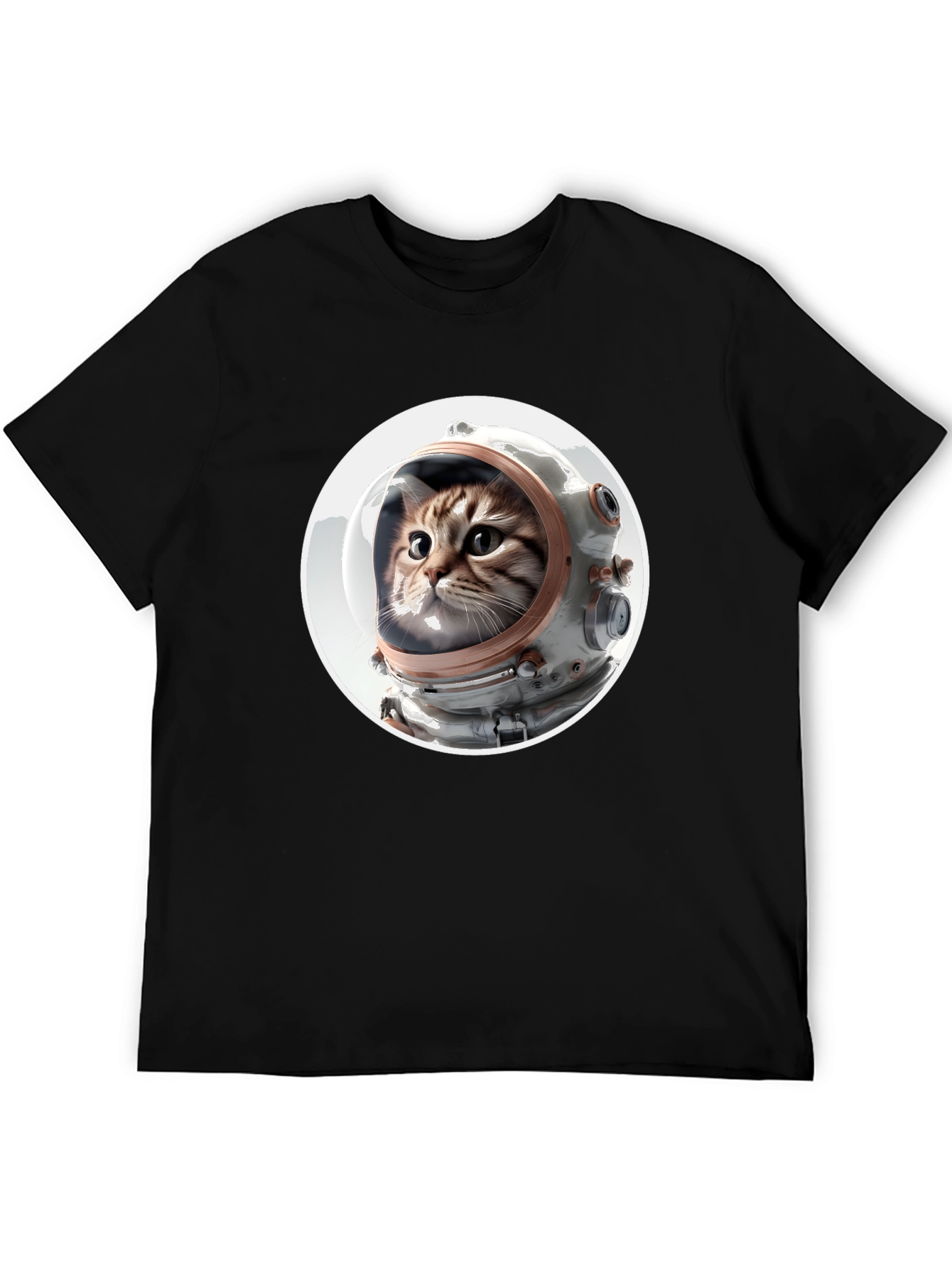 Astronaut Cat Graphic Tee - Unisex Black T-Shirt