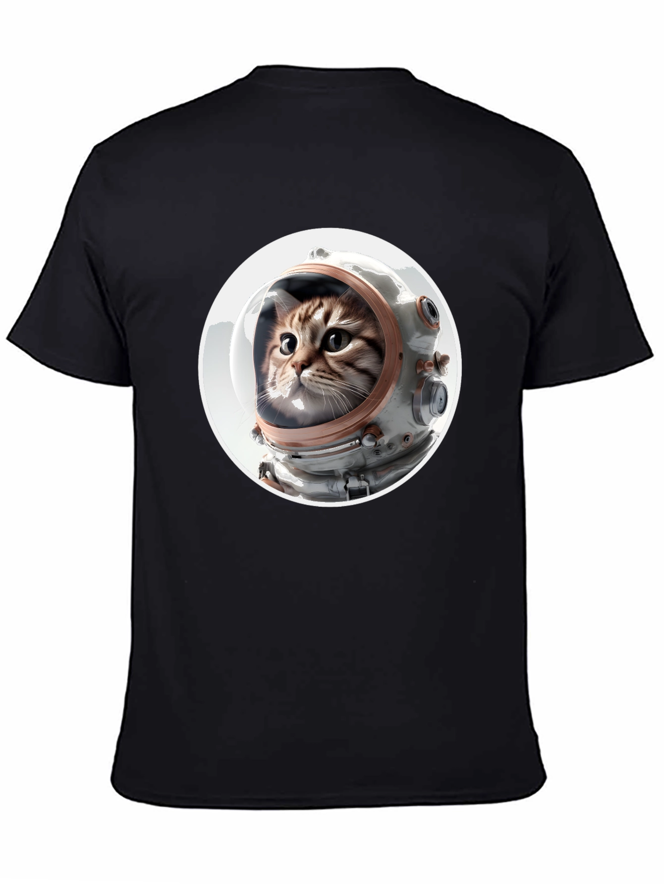 Astronaut Cat Graphic Tee - Unisex Black T-Shirt