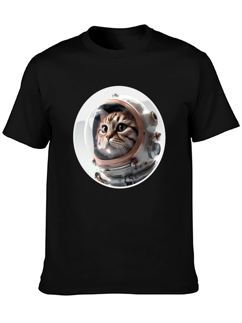 Astronaut Cat Graphic Tee - Unisex Black T-Shirt