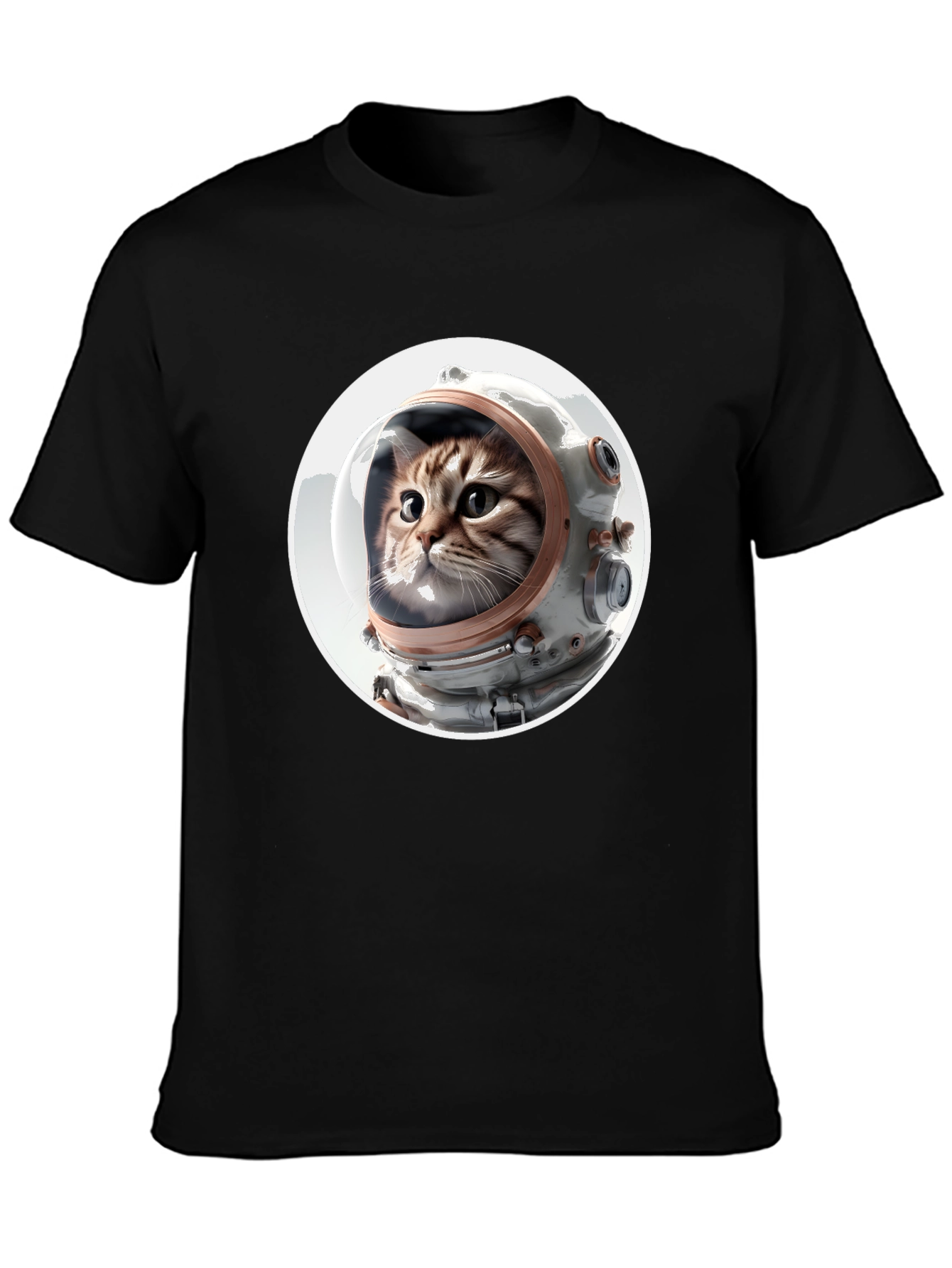 Astronaut Cat Graphic Tee - Unisex Black T-Shirt