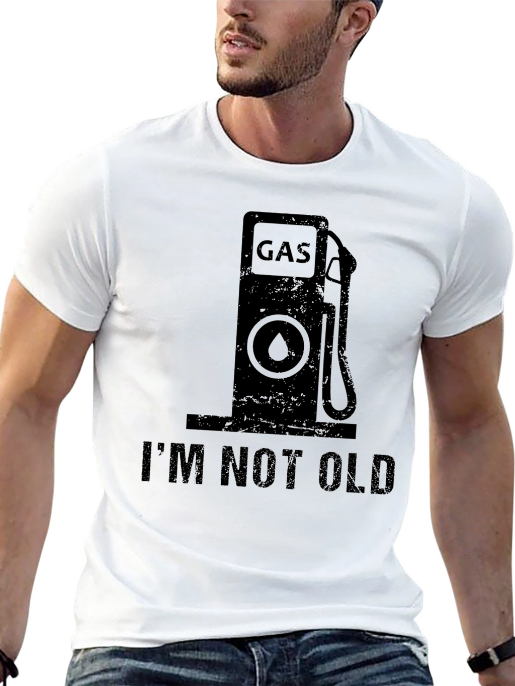 Gas Pump IM NOT OLD Black T-Shirt