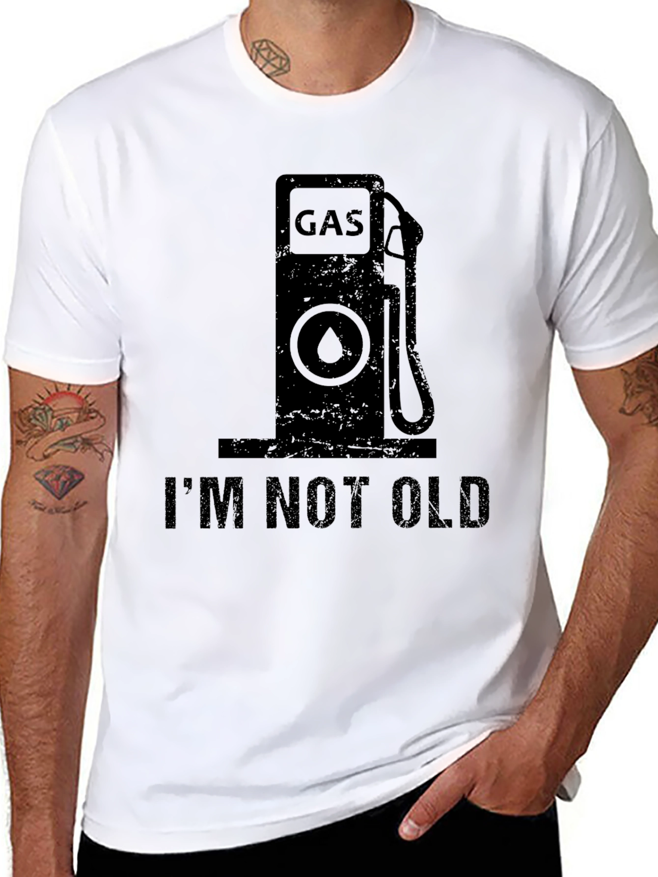 Gas Pump IM NOT OLD Black T-Shirt