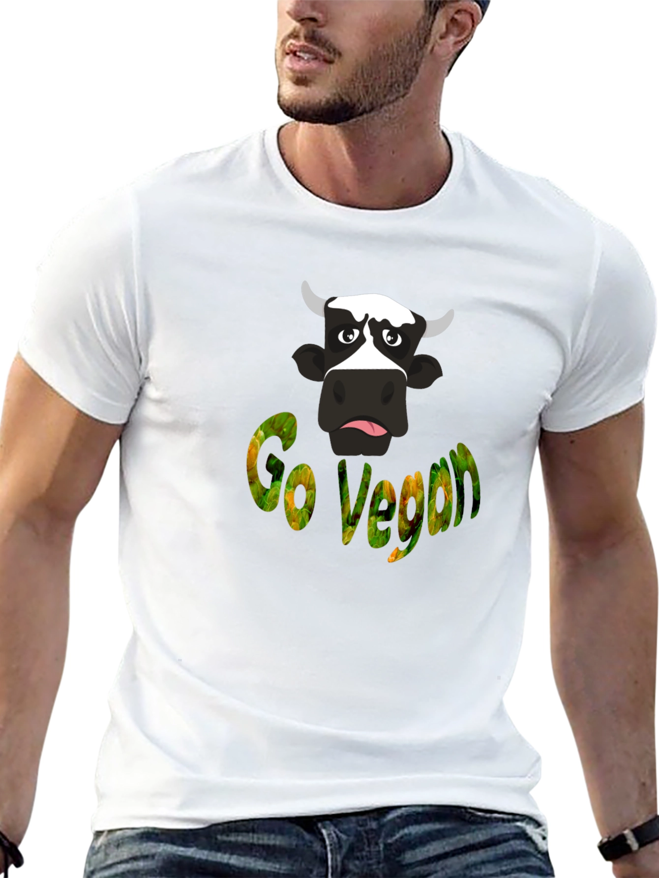 Go Vegan Cow Graphic T-Shirt