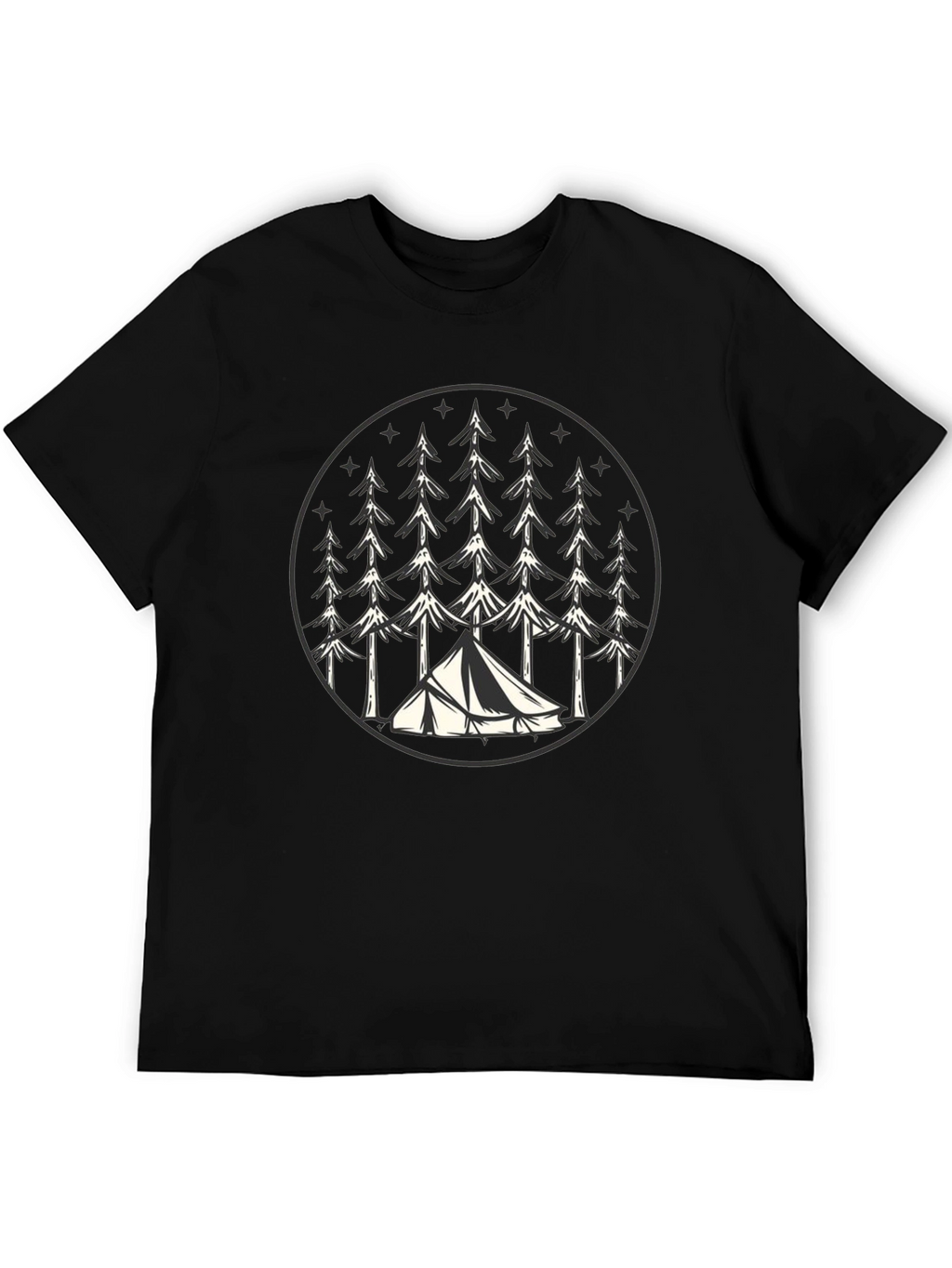 Camping Adventure Graphic Tee - Black
