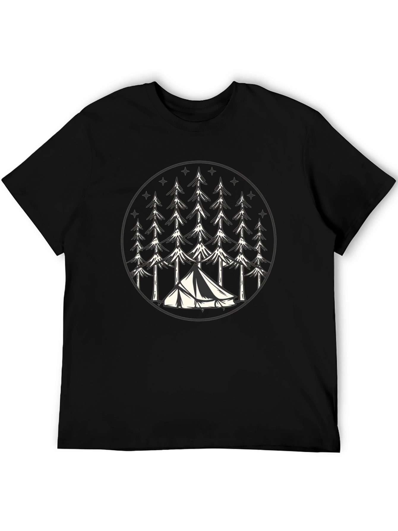Camping Adventure Graphic Tee - Black