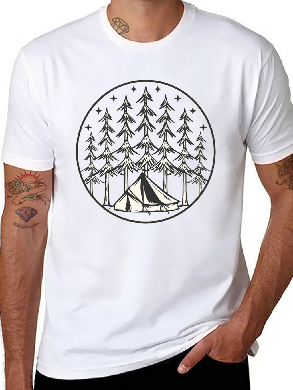 Camping Adventure Graphic Tee - Black