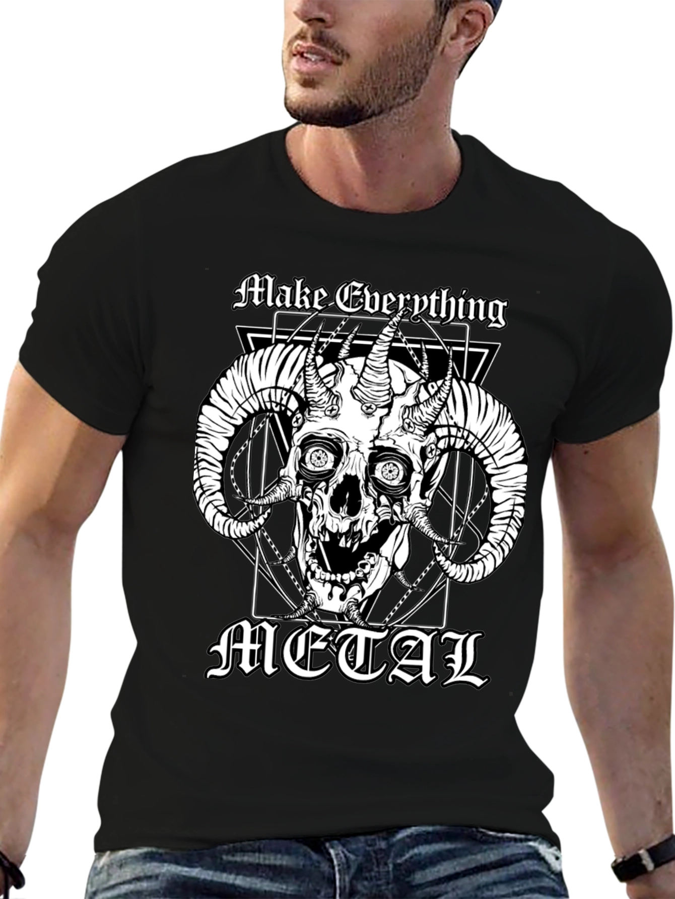 Make Everything Metal Skull Graphic Tee
