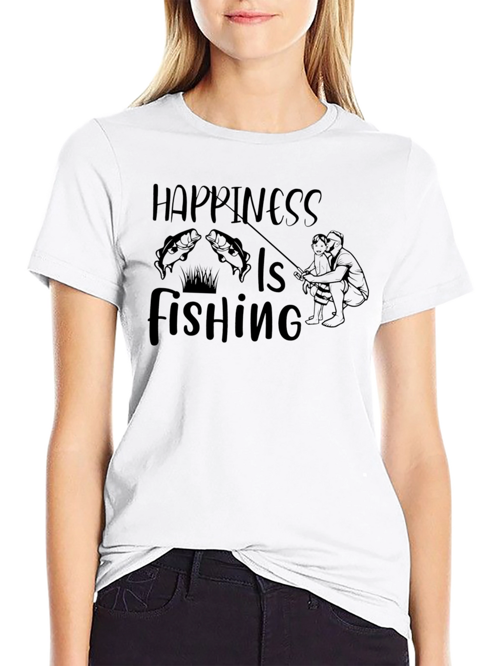 Happiness is Fishing Graphic Tee