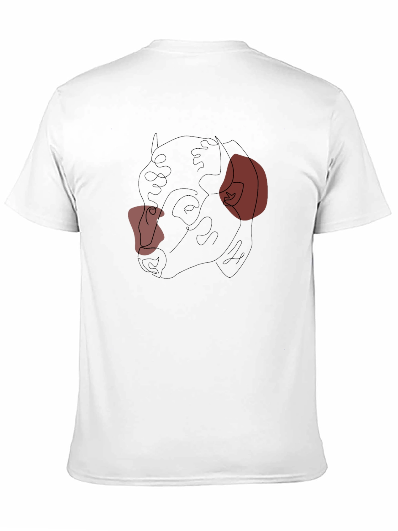 Abstract Bulldog Line Art Black T-Shirt