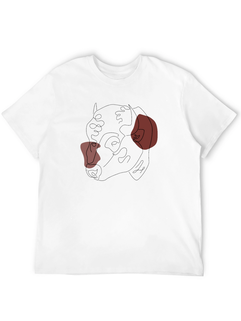 Abstract Bulldog Line Art Black T-Shirt