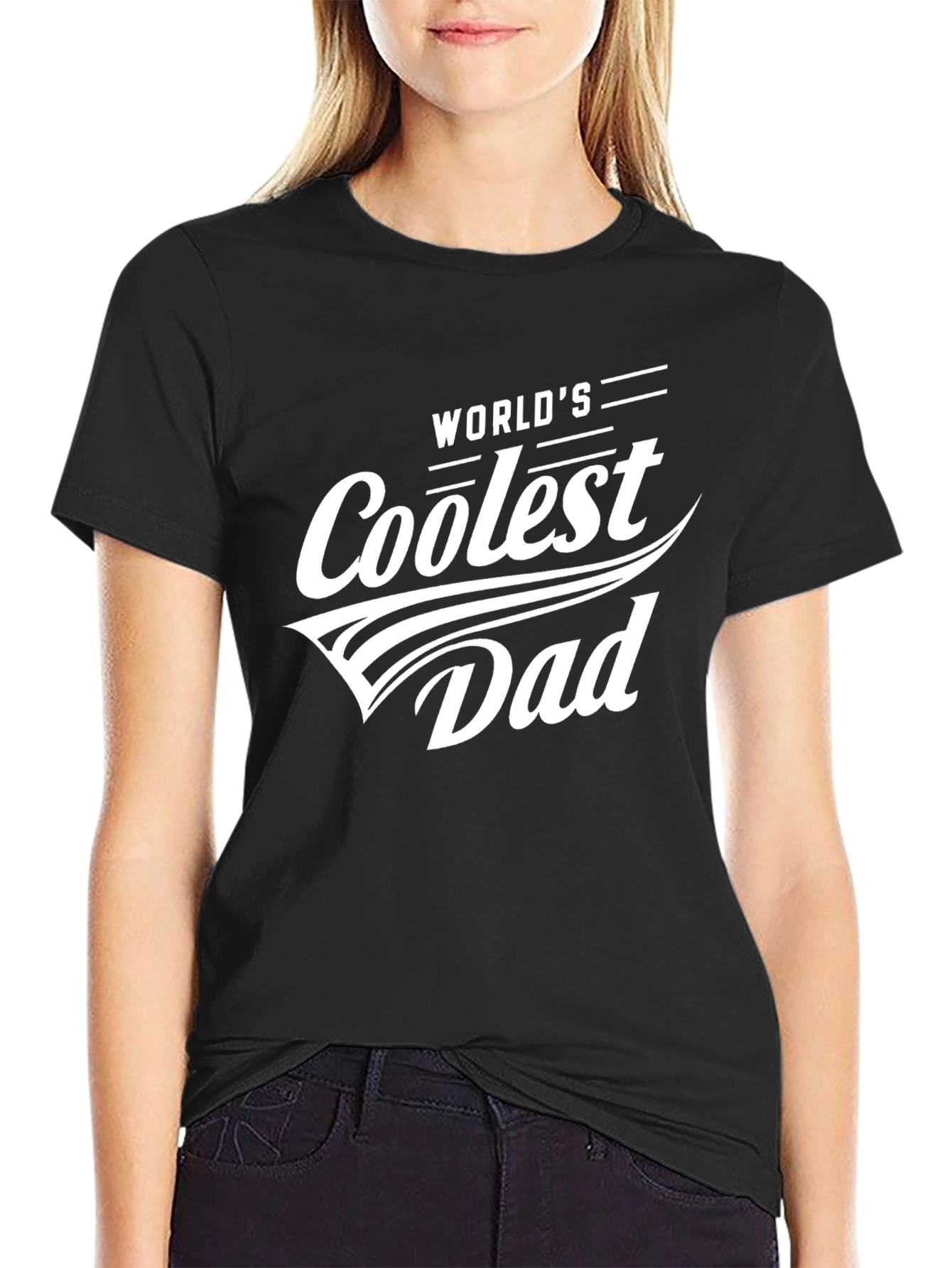 Worlds Coolest Dad Black T-Shirt