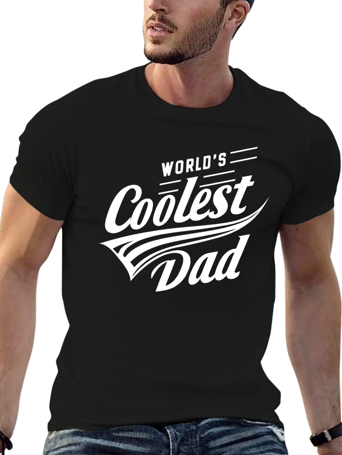 Worlds Coolest Dad Black T-Shirt