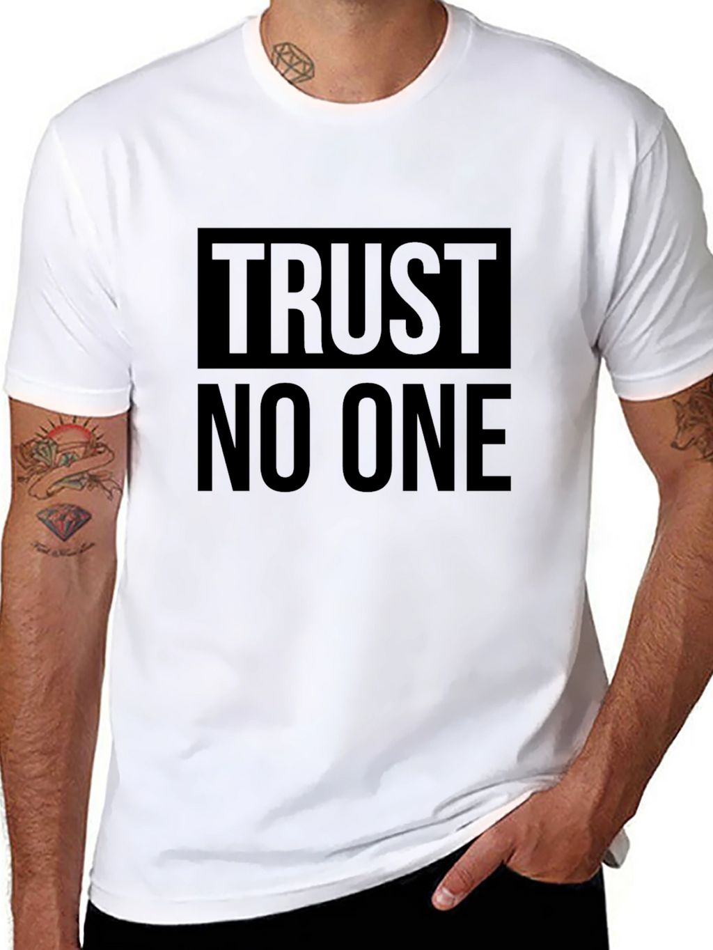 Trust No One Graphic T-Shirt - Black
