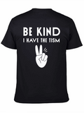 Be Kind Autism Awareness Tee - Black Cotton T-Shirt