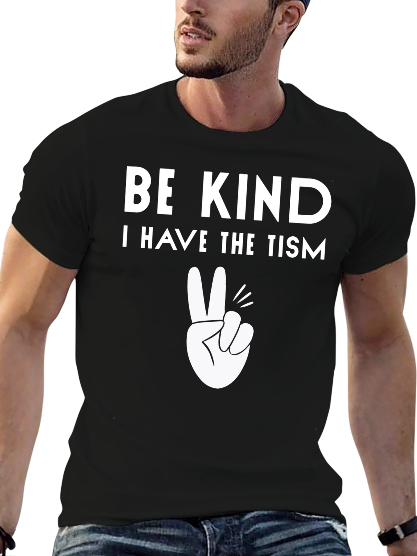 Be Kind Autism Awareness Tee - Black Cotton T-Shirt