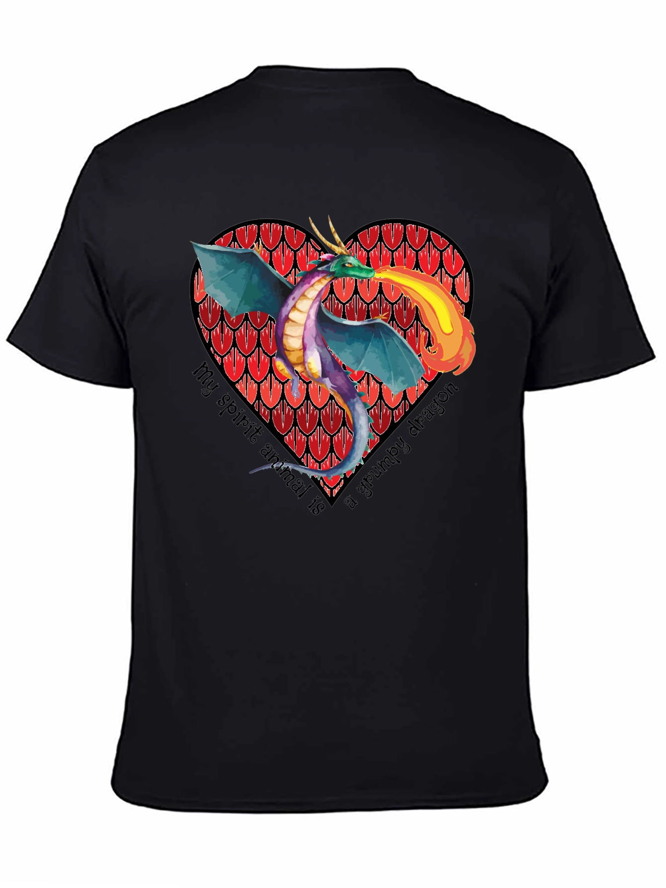 Grumpy Dragon Heart T-Shirt