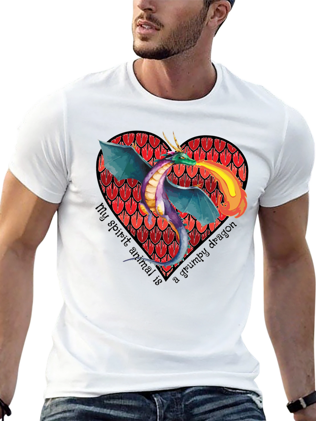 Grumpy Dragon Heart T-Shirt