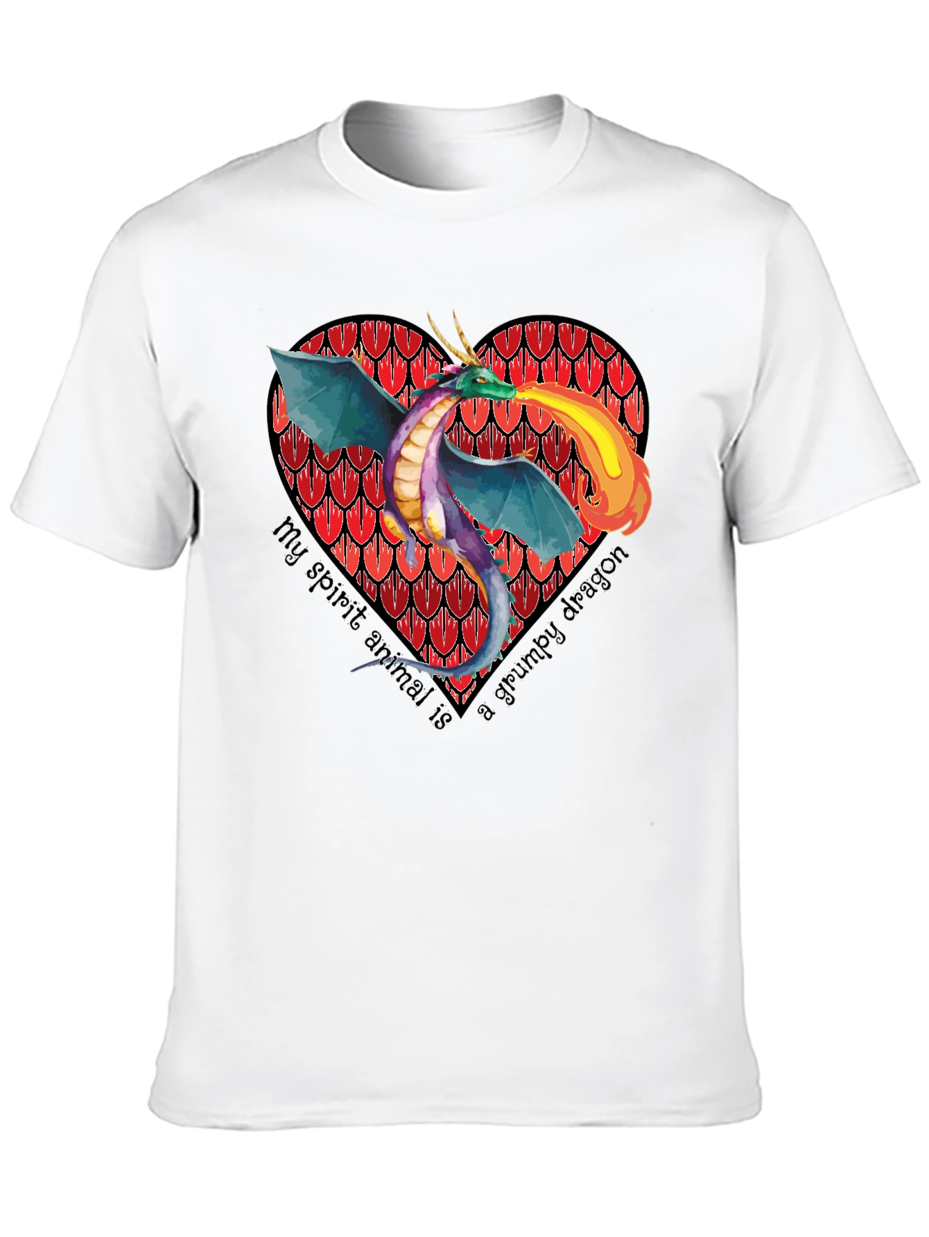 Grumpy Dragon Heart T-Shirt