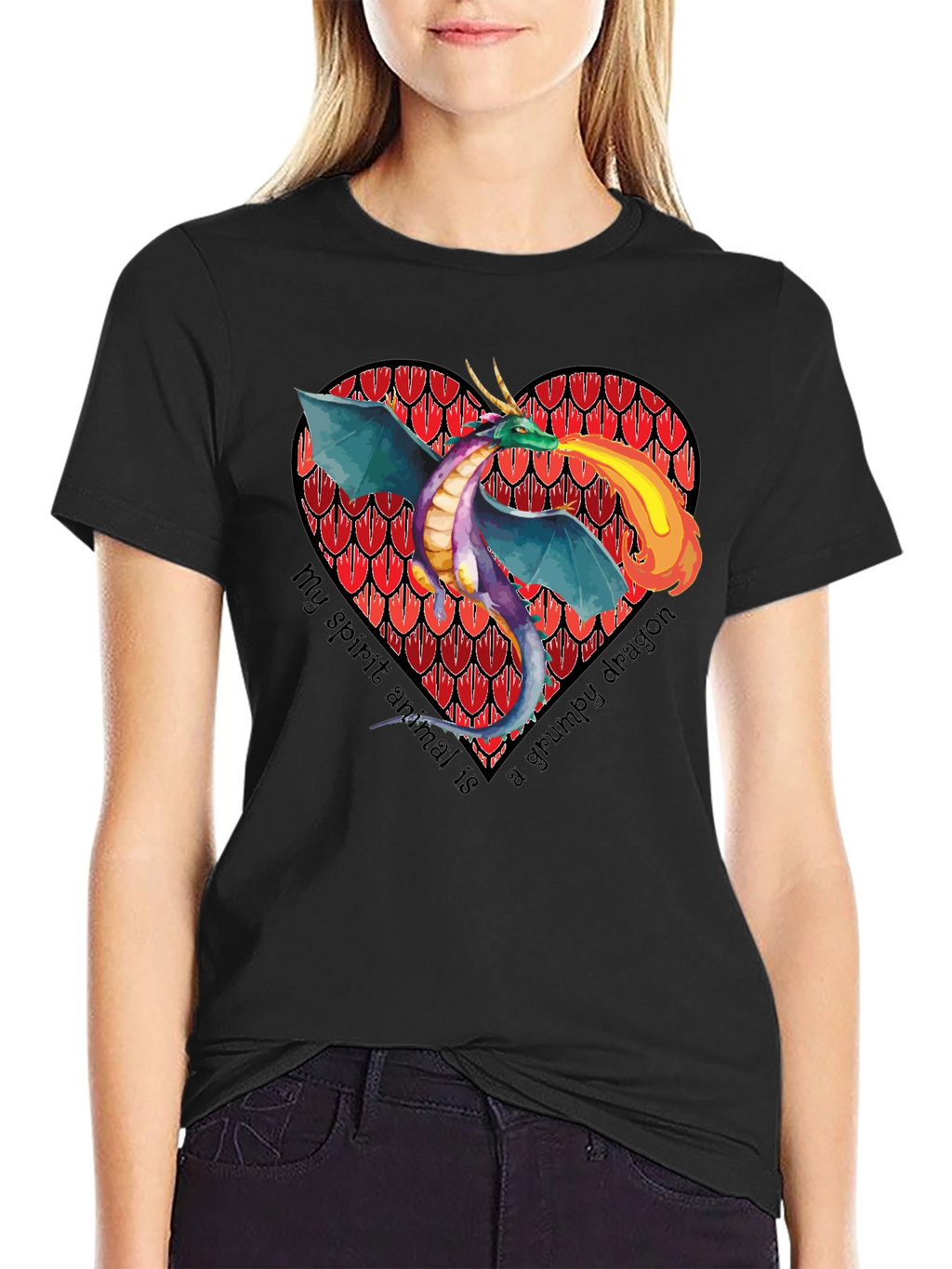 Grumpy Dragon Heart T-Shirt