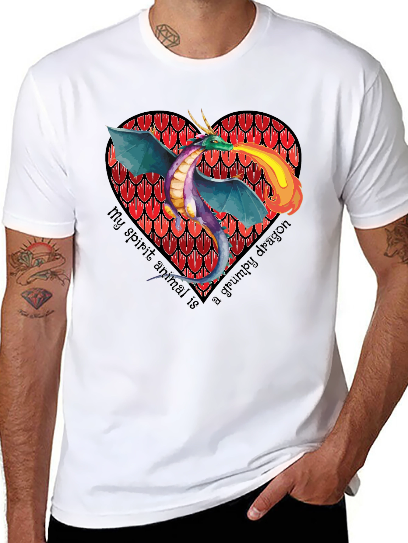 Grumpy Dragon Heart T-Shirt