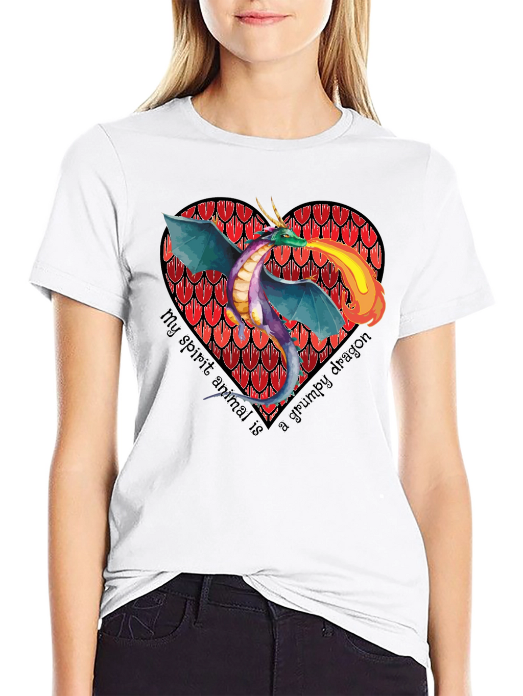 Grumpy Dragon Heart T-Shirt