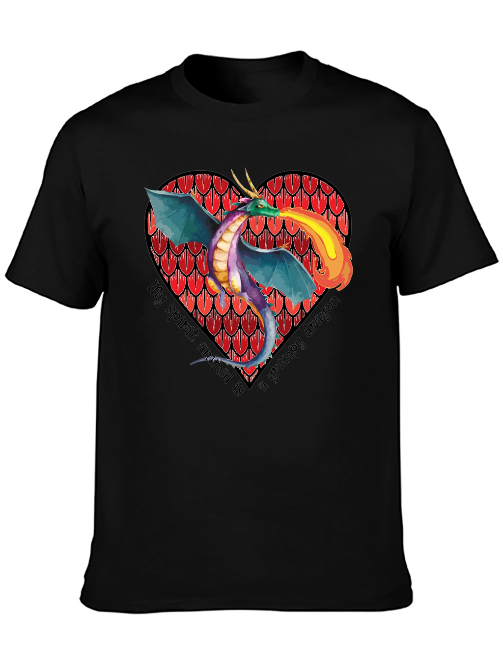 Grumpy Dragon Heart T-Shirt