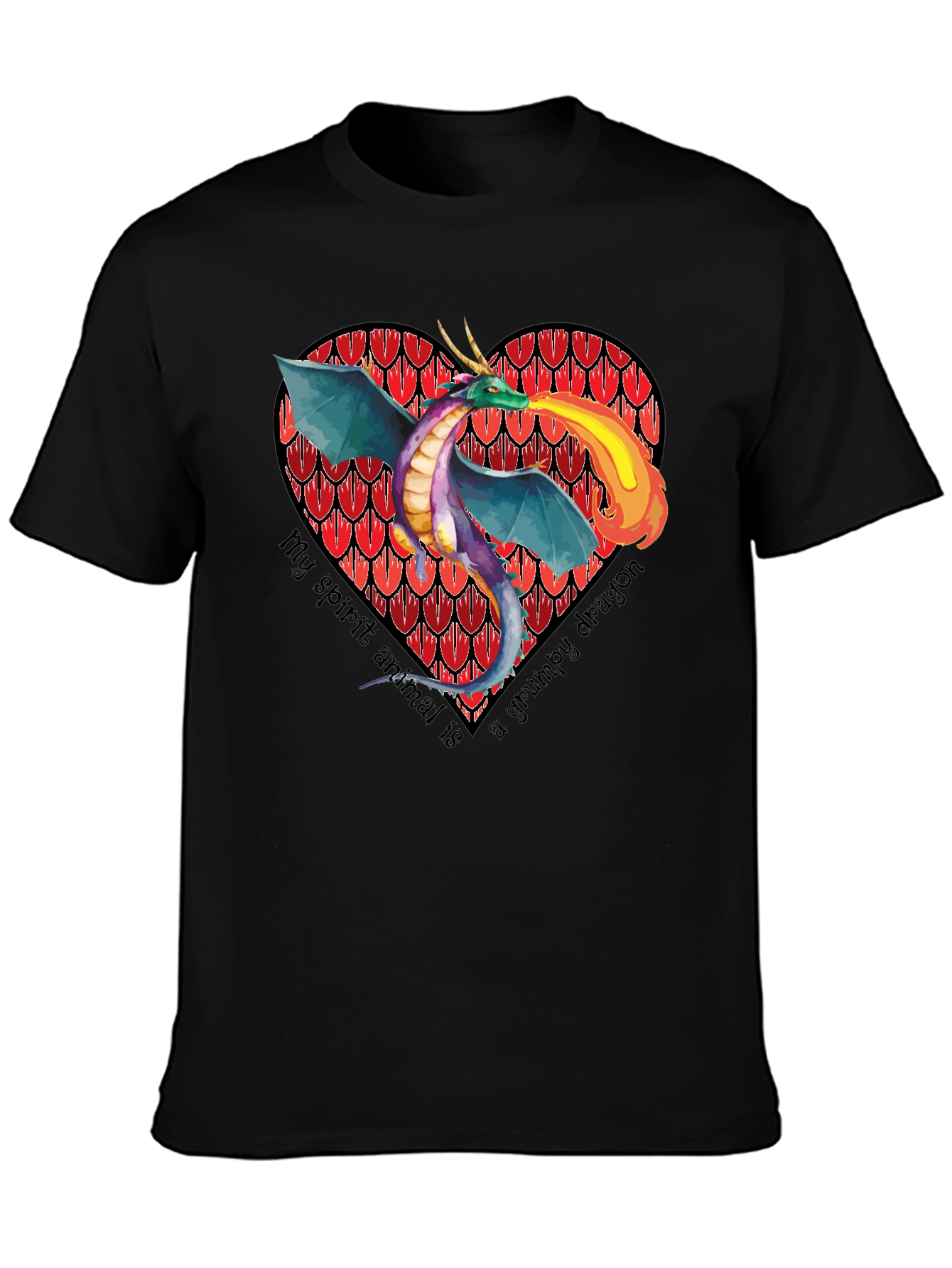 Grumpy Dragon Heart T-Shirt