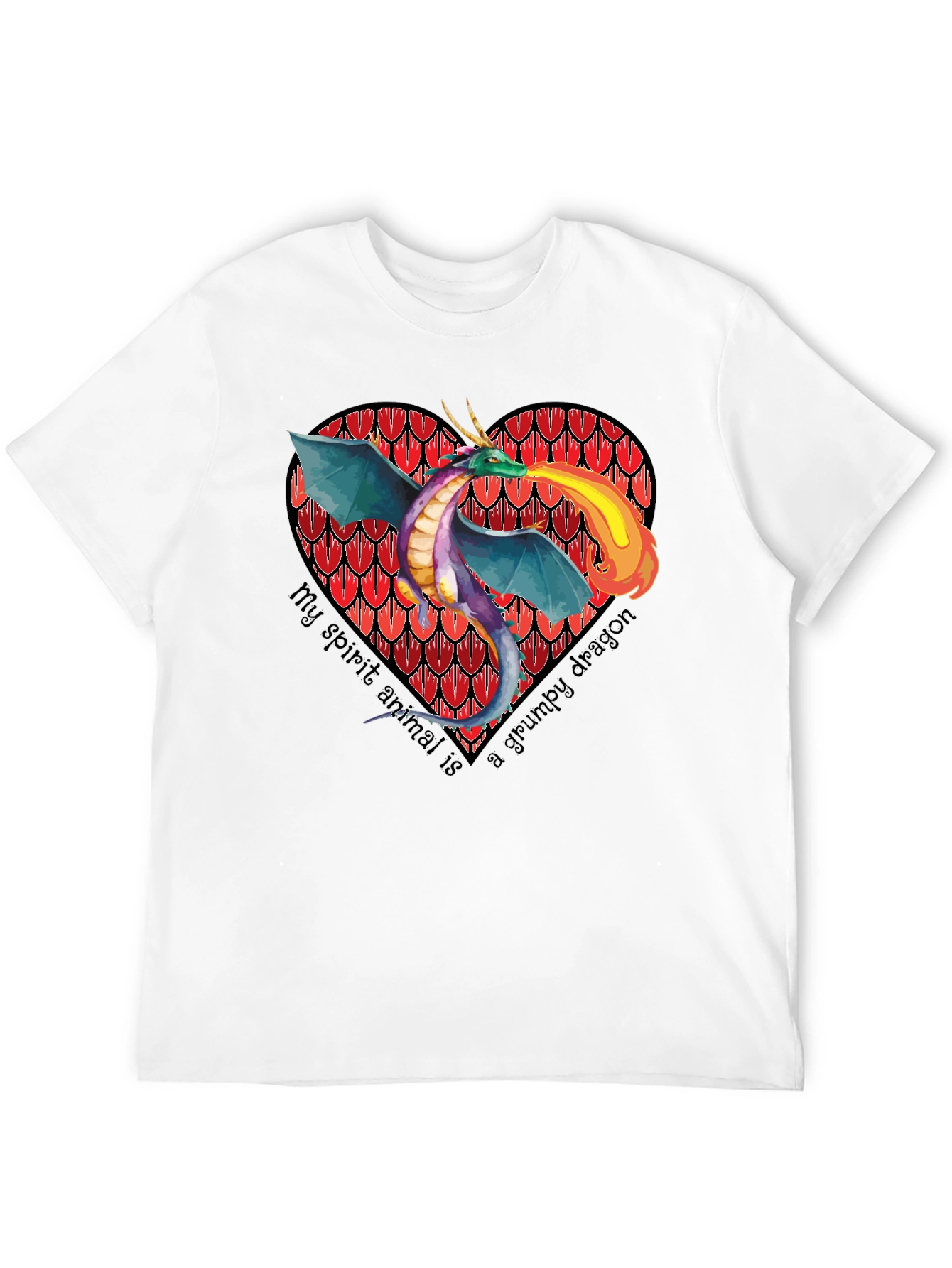 Grumpy Dragon Heart T-Shirt
