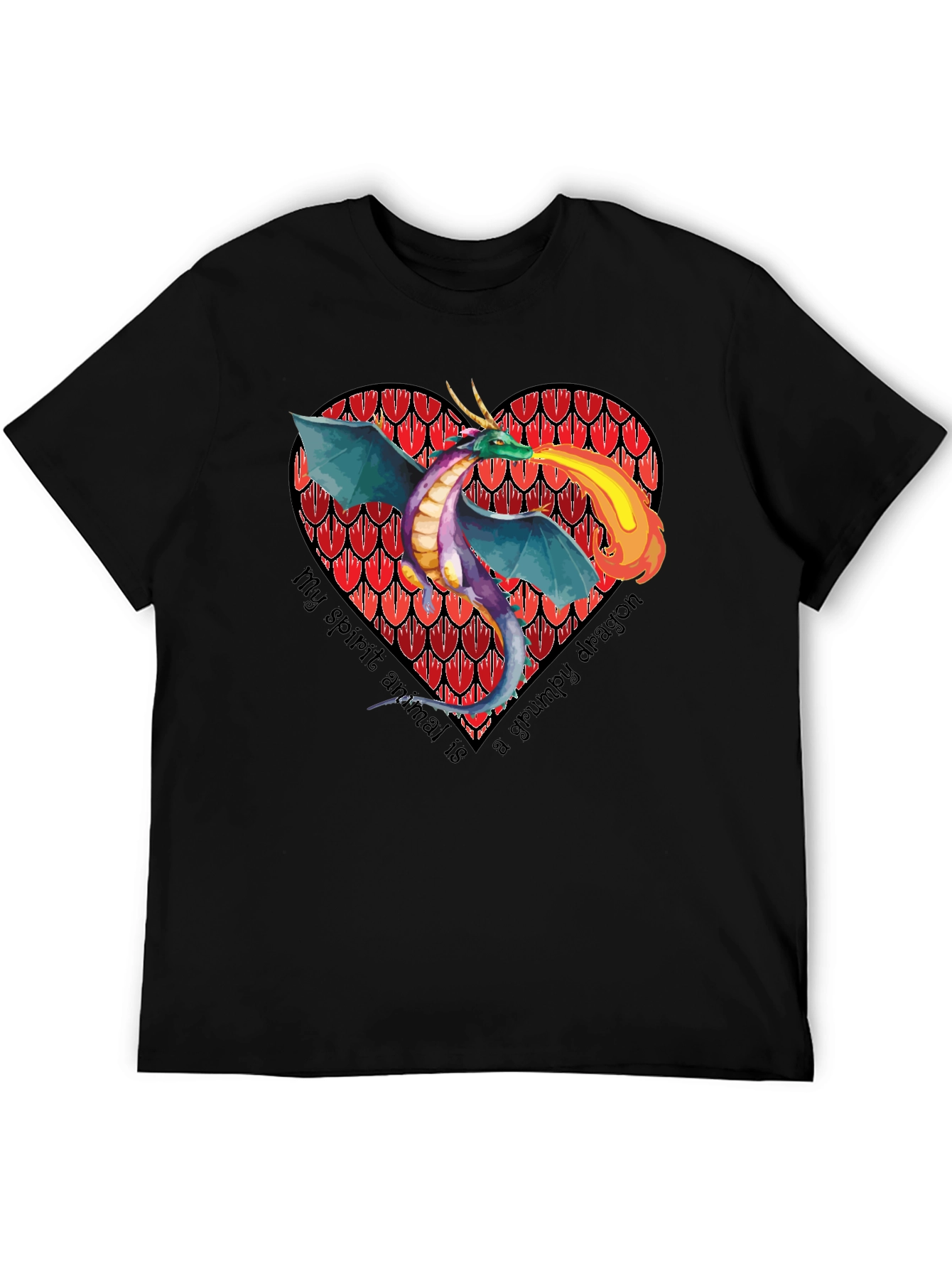 Grumpy Dragon Heart T-Shirt
