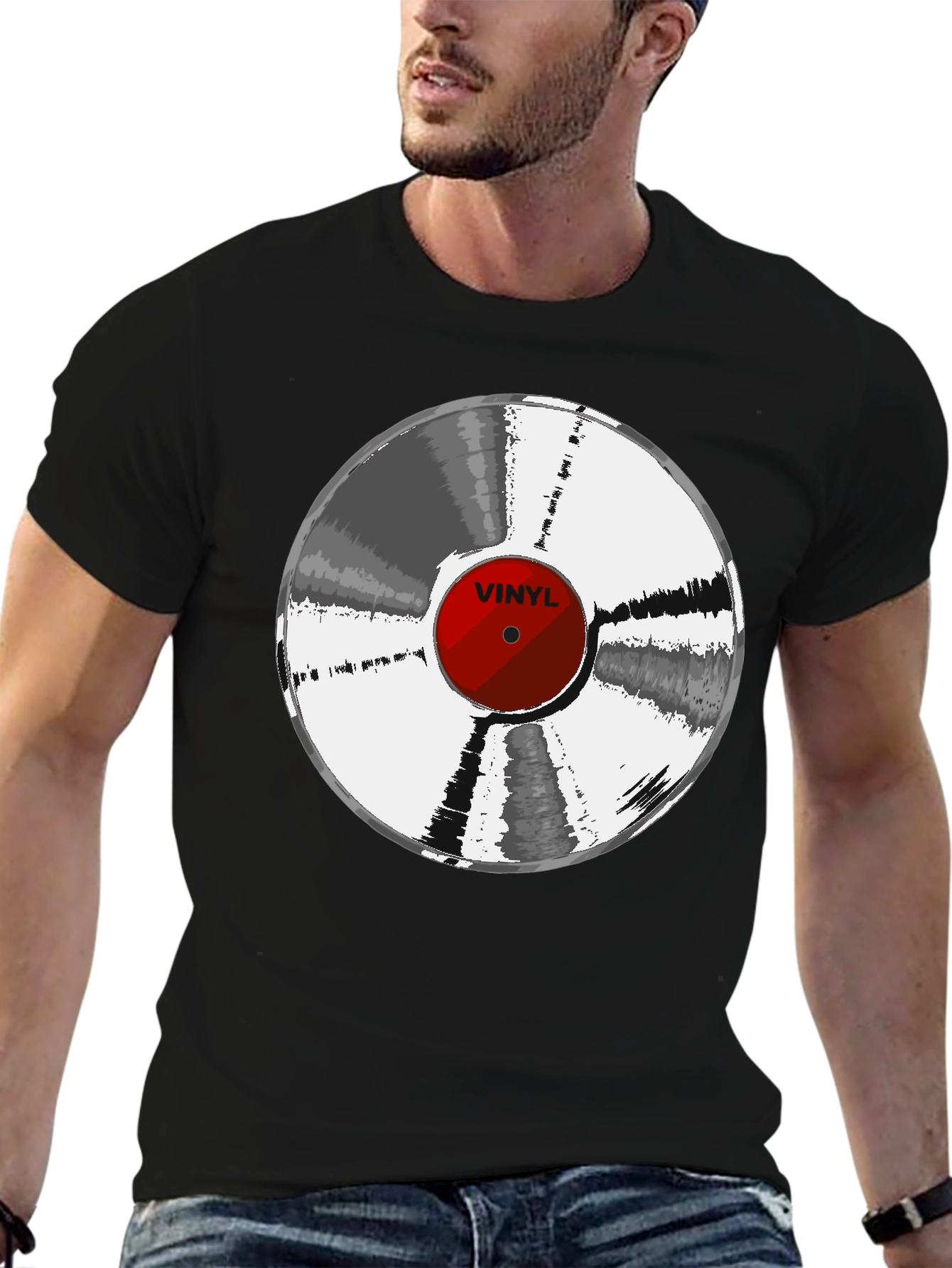 Vinyl Record Graphic T-Shirt - Classic Music Tee