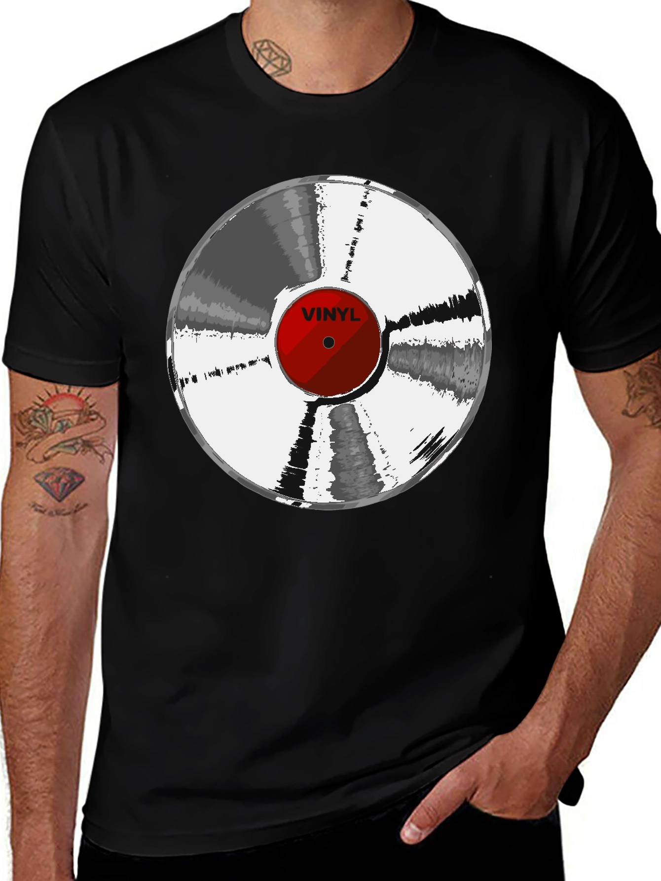 Vinyl Record Graphic T-Shirt - Classic Music Tee