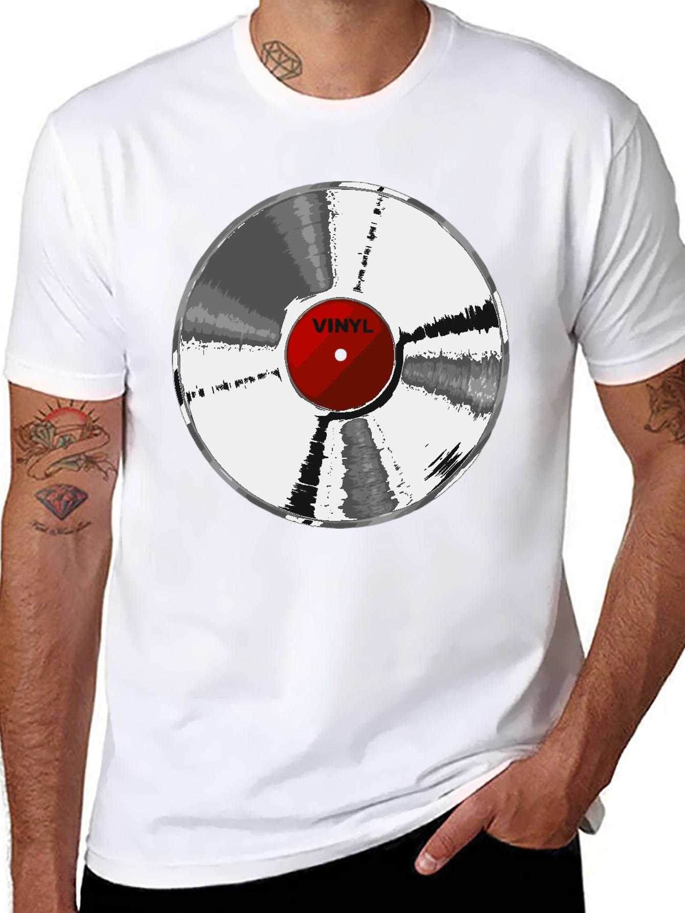 Vinyl Record Graphic T-Shirt - Classic Music Tee