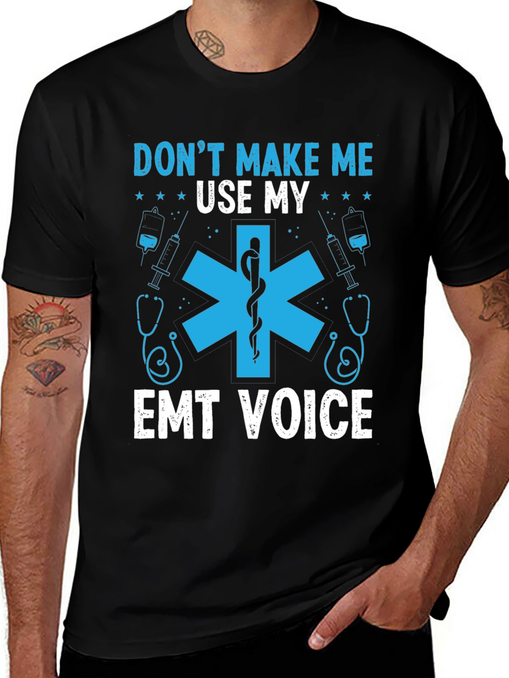 Dont Make Me Use My EMT Voice Graphic T-Shirt