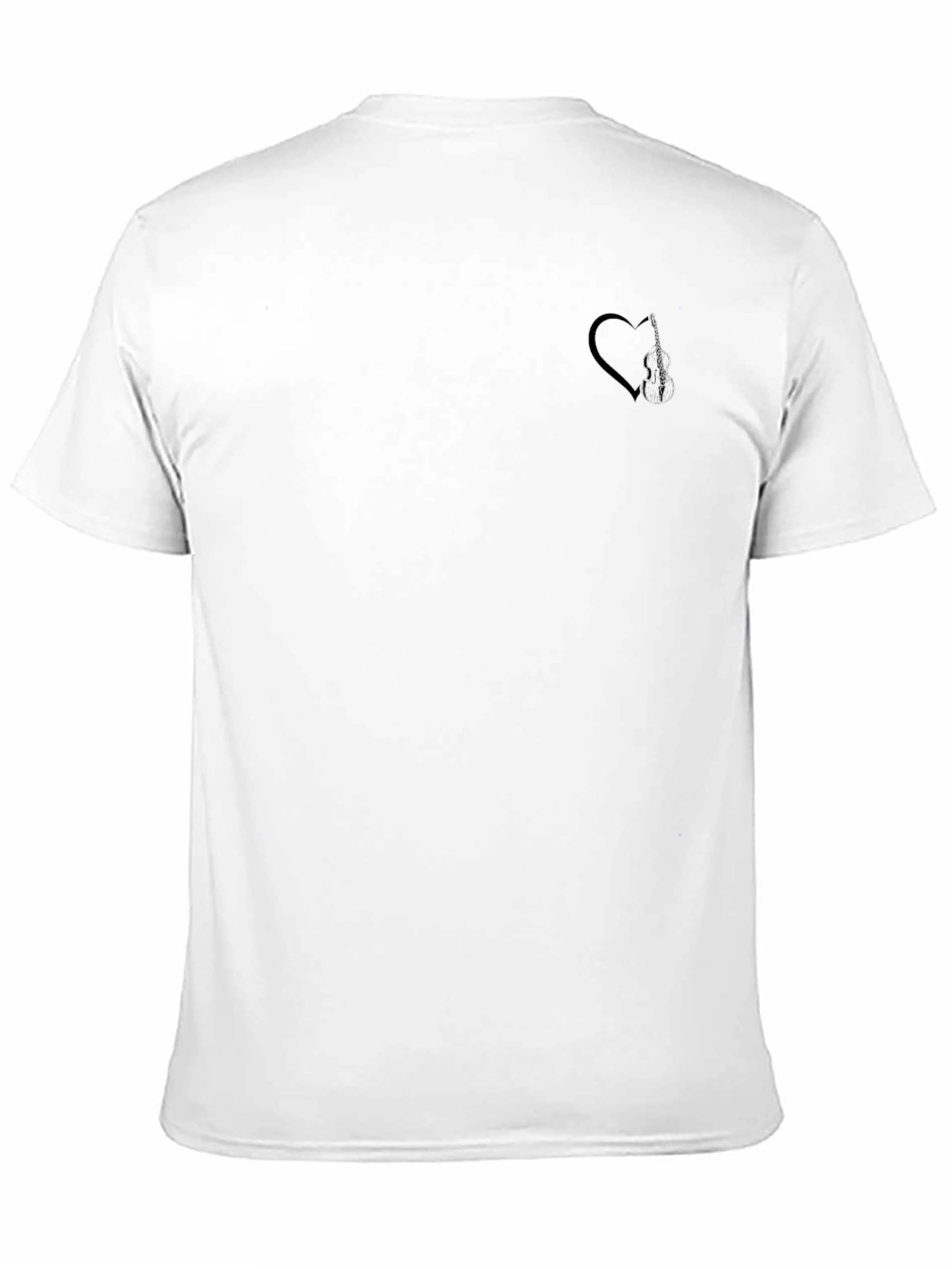 Mens Black T-Shirt with Subtle Heart Graphic