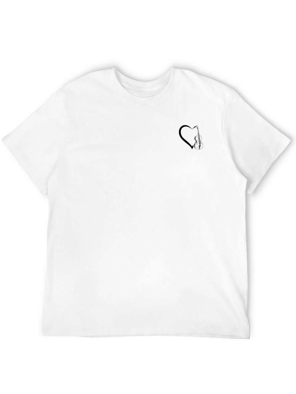 Mens Black T-Shirt with Subtle Heart Graphic