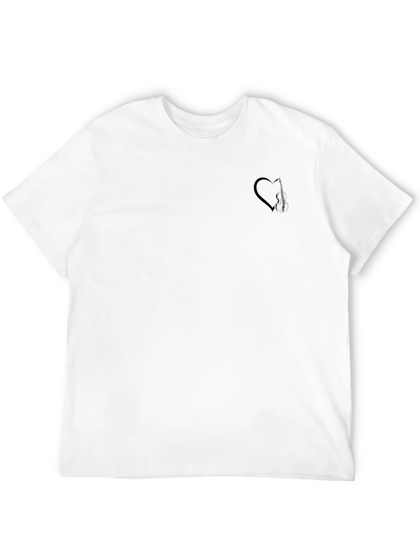 Mens Black T-Shirt with Subtle Heart Graphic