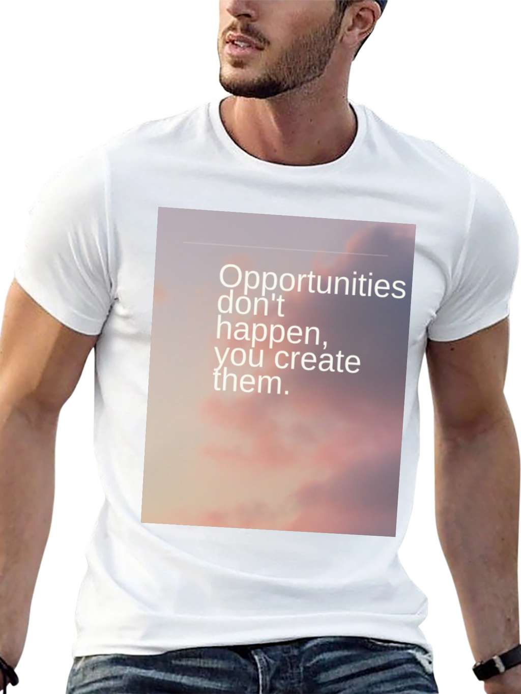 Inspirational Quote Graphic T-Shirt - Opportunities Await!