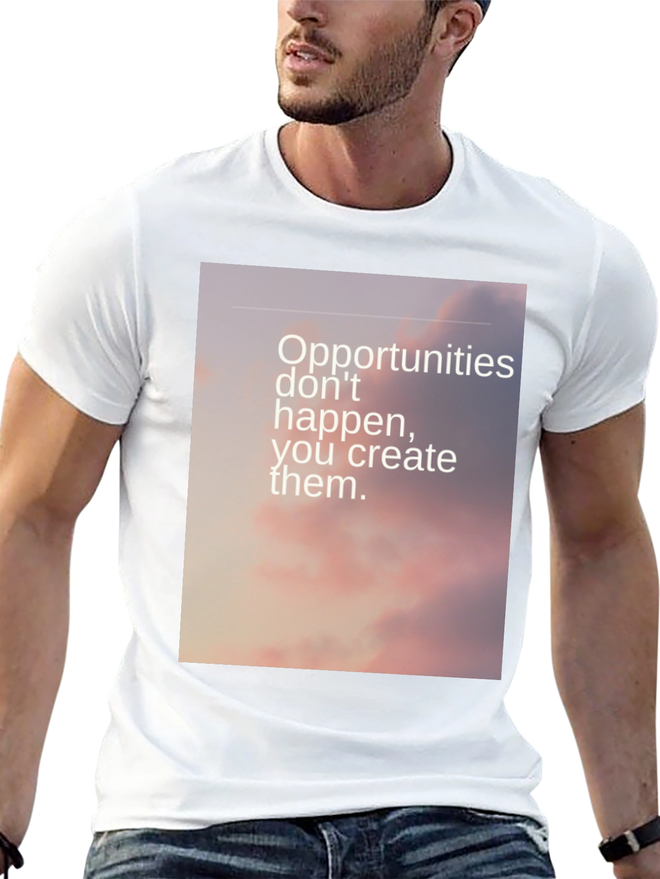 Inspirational Quote Graphic T-Shirt - Opportunities Await!