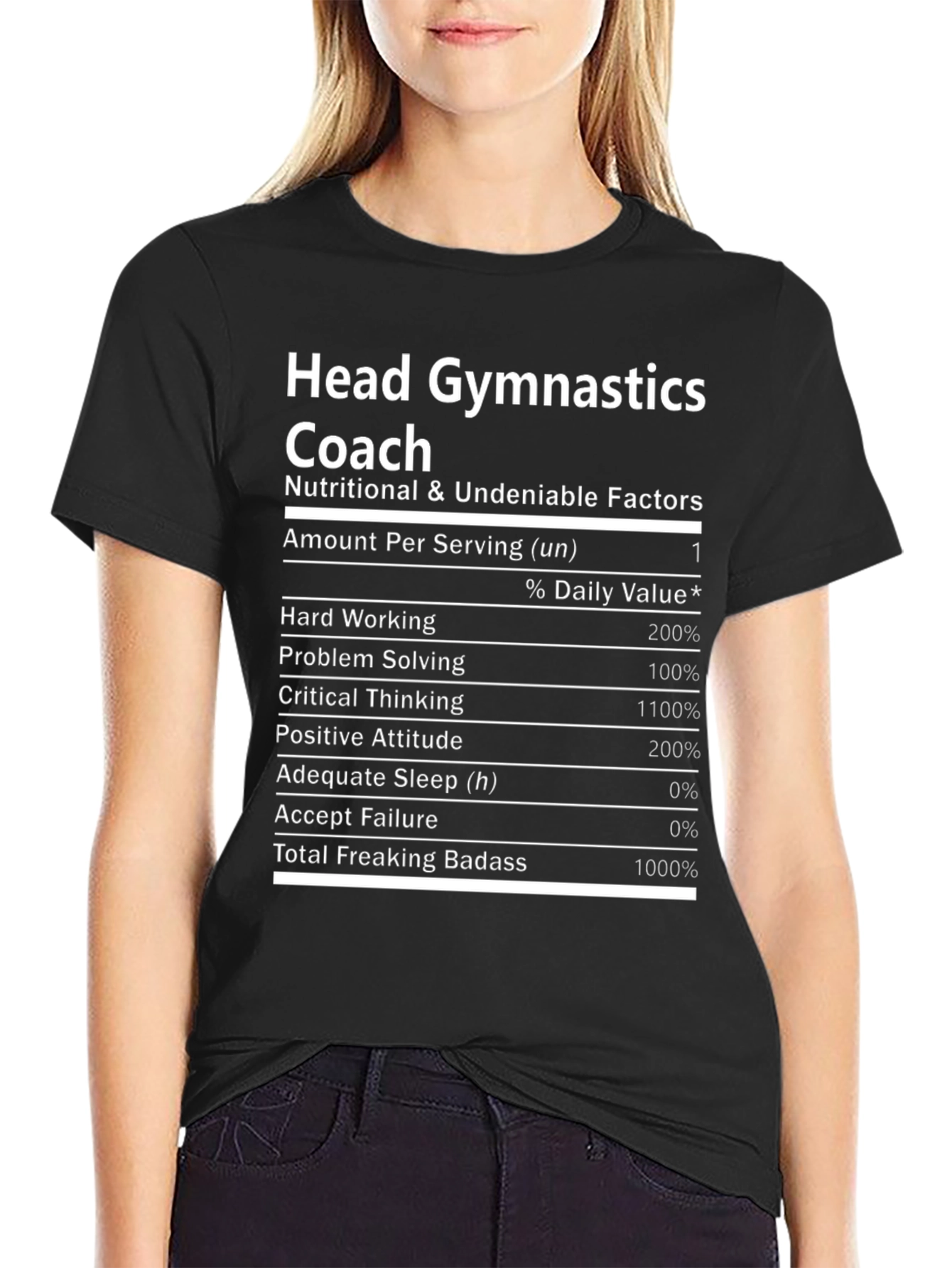 Head Gymnastics Coach Nutrition Facts T-Shirt