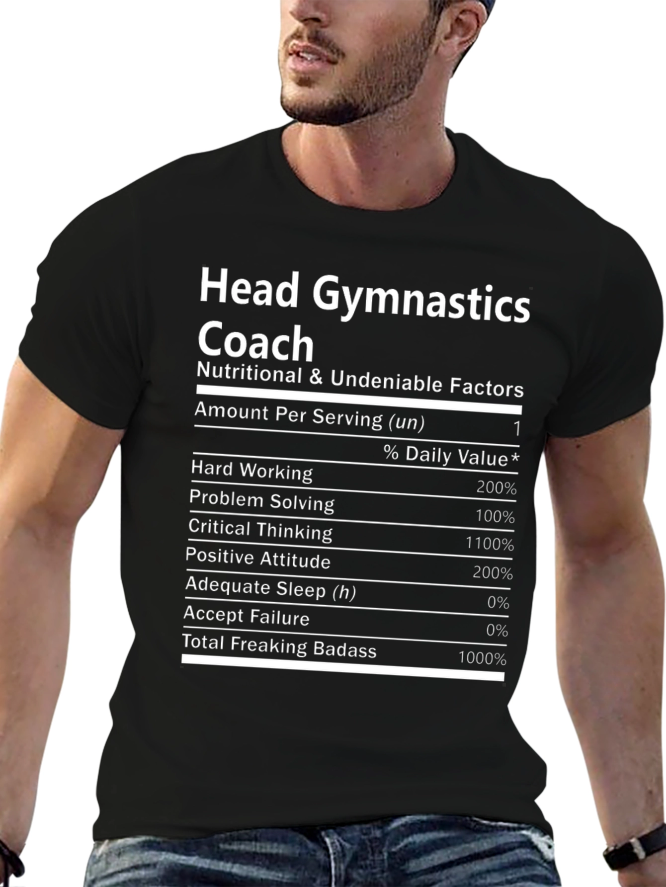 Head Gymnastics Coach Nutrition Facts T-Shirt